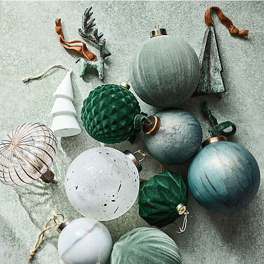 Verdigris Christmas Tree Ornament, Boxed Set of 6