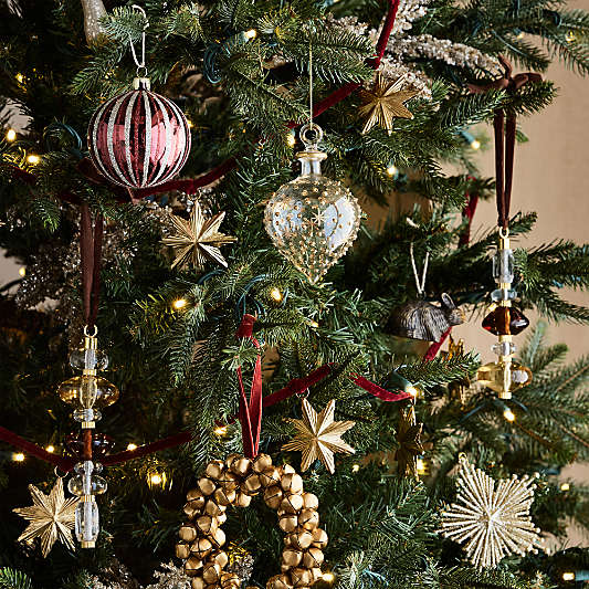 Brass Star & Red Velvet Christmas Garland