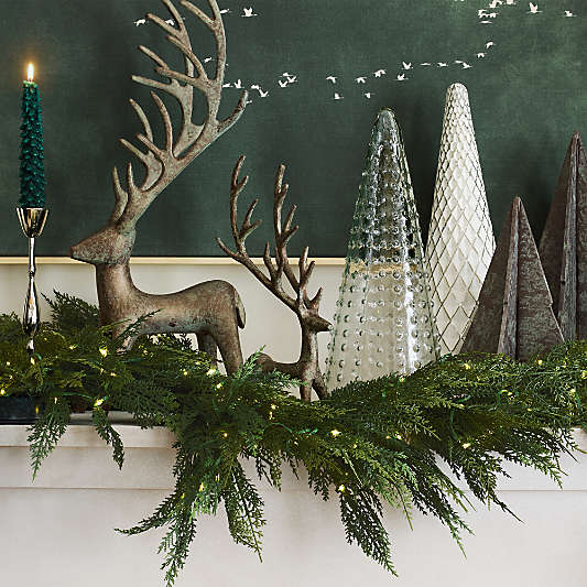 Antique Green Verdigris Holiday Reindeers