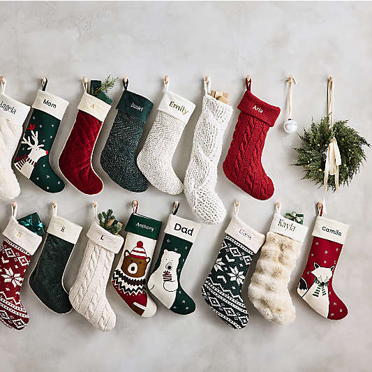 Green Knit Fair Isle Christmas Stocking