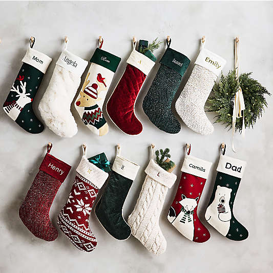 Arctic Ivory Cable Knit Christmas Stocking