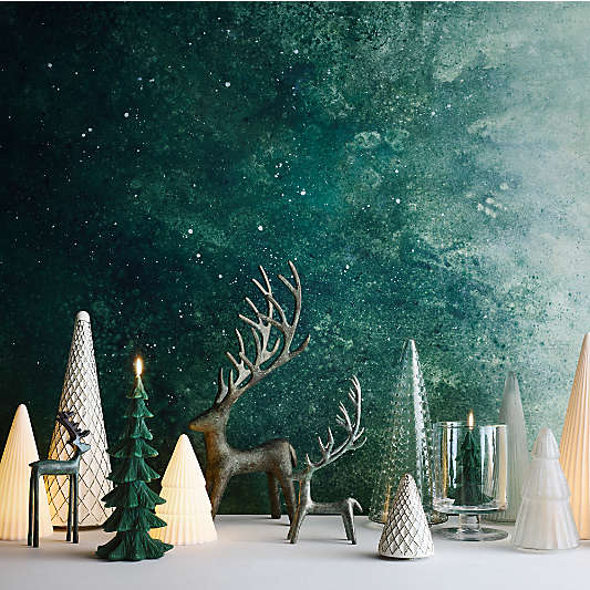 LED White Porcelain Christmas Tree Decorative Objects