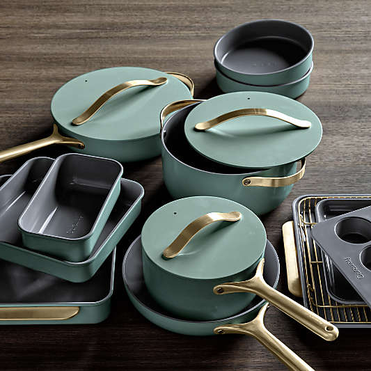 Caraway ® Coastline Ceramic Nonstick 12-Piece Cookware Set with Champagne Hardware