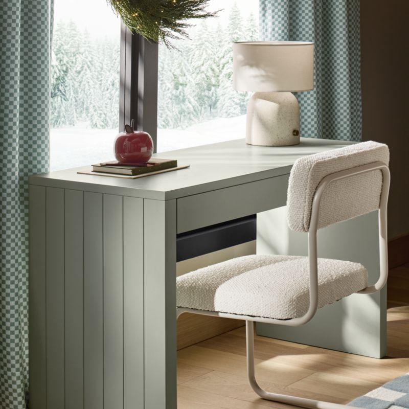 Finn 44" Sage Green Wood 2-Drawer Kids Desk - image 4 of 10