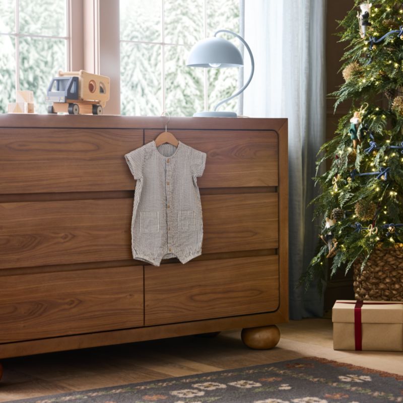 Emery 52" Walnut Wood Wide 6-Drawer Kids Dresser - image 2 of 9