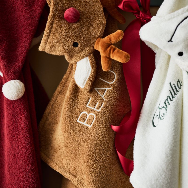 Reindeer 100% Organic Cotton Hooded Baby Towel - image 4 of 10