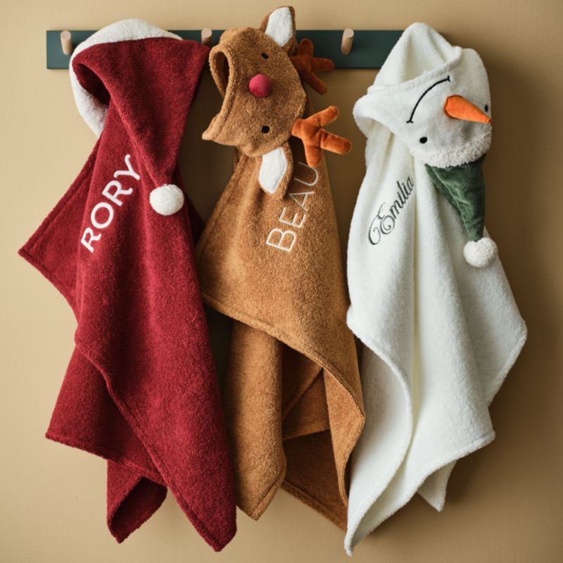 Reindeer 100% Organic Cotton Hooded Baby Towel - image 2 of 10
