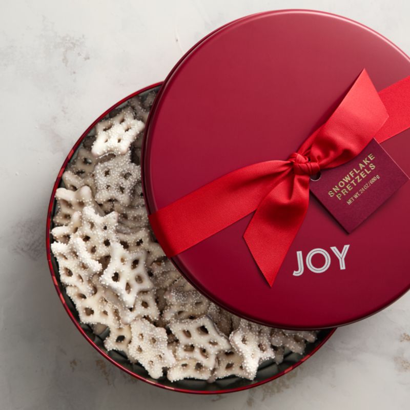 White Snowflake Pretzels in Gift Tin - image 1 of 10