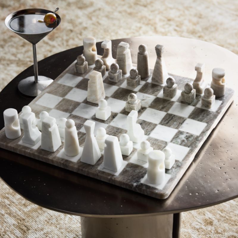 Marble Post Modern Chess Game - image 1 of 8