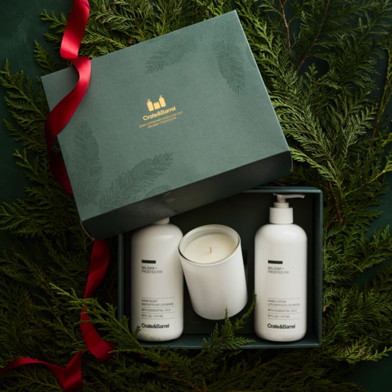Balsam + Frosted Fir Hand Soap, Lotion & Candle 3-Piece Kitchen Set - image 1 of 4