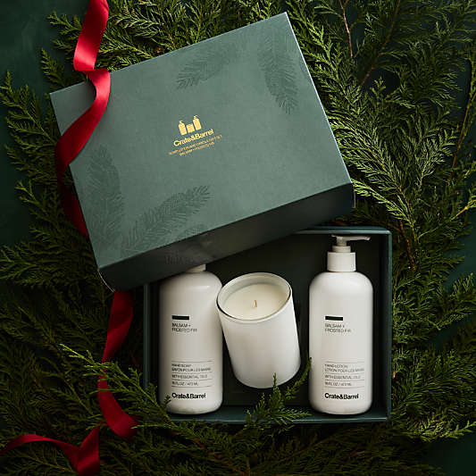 Balsam + Frosted Fir Hand Soap, Lotion & Candle 3-Piece Kitchen Set