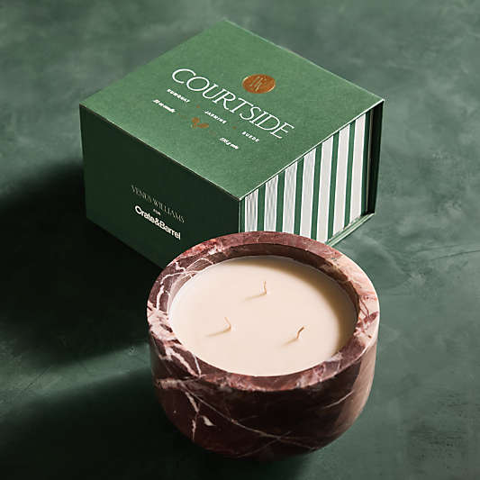 Courtside Maroon Marble 3-Wick Scented Candle by Venus Williams