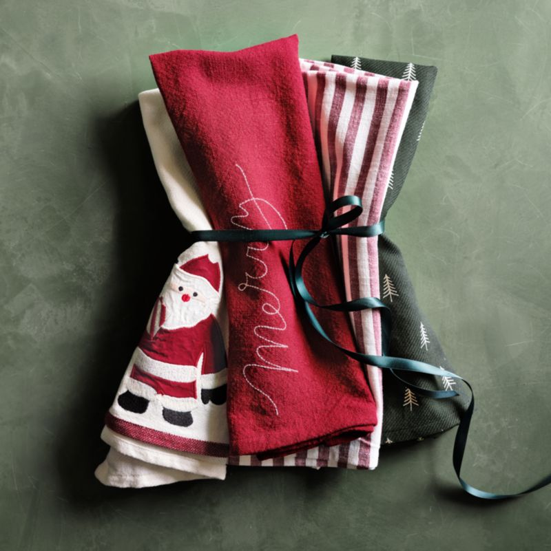 Merry & Joy Embroidered Organic Cotton Dish Towel, Set of 2 - image 1 of 5