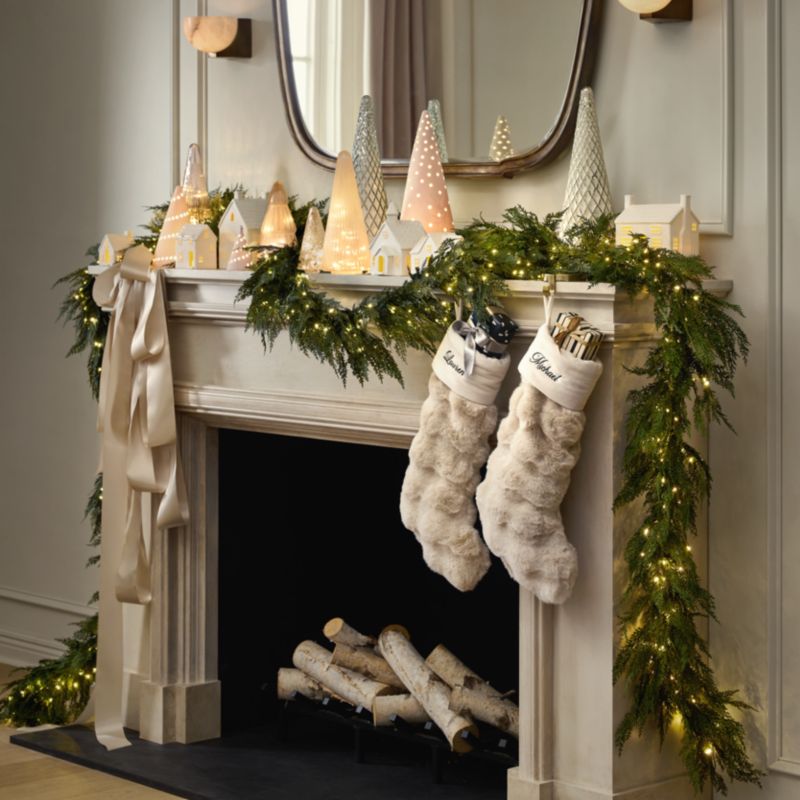 Arctic Ivory Textured Faux Fur Christmas Stocking - image 2 of 11