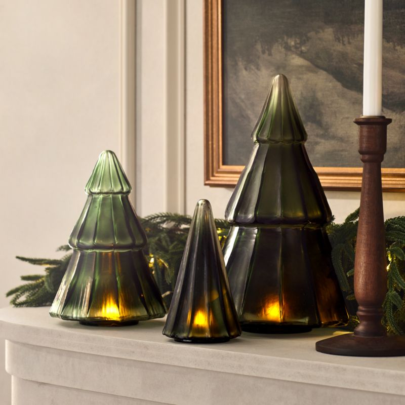 Green Glass Christmas Tree, Small 7" - image 2 of 7