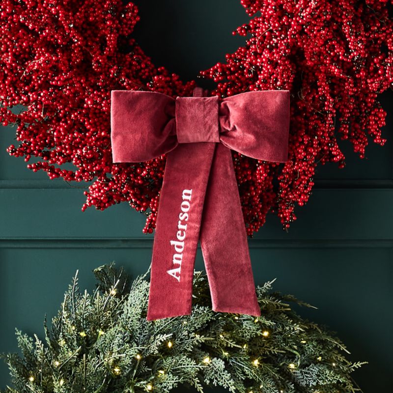 Red Velvet Holiday Wreath Bow - image 1 of 5