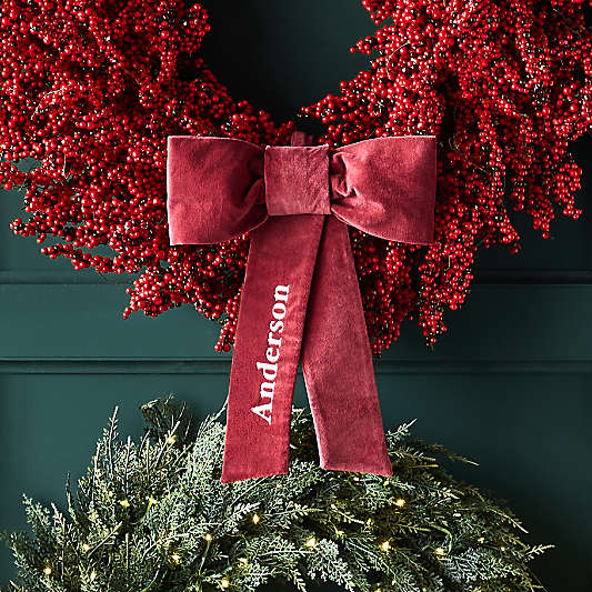 Red Velvet Holiday Wreath Bow