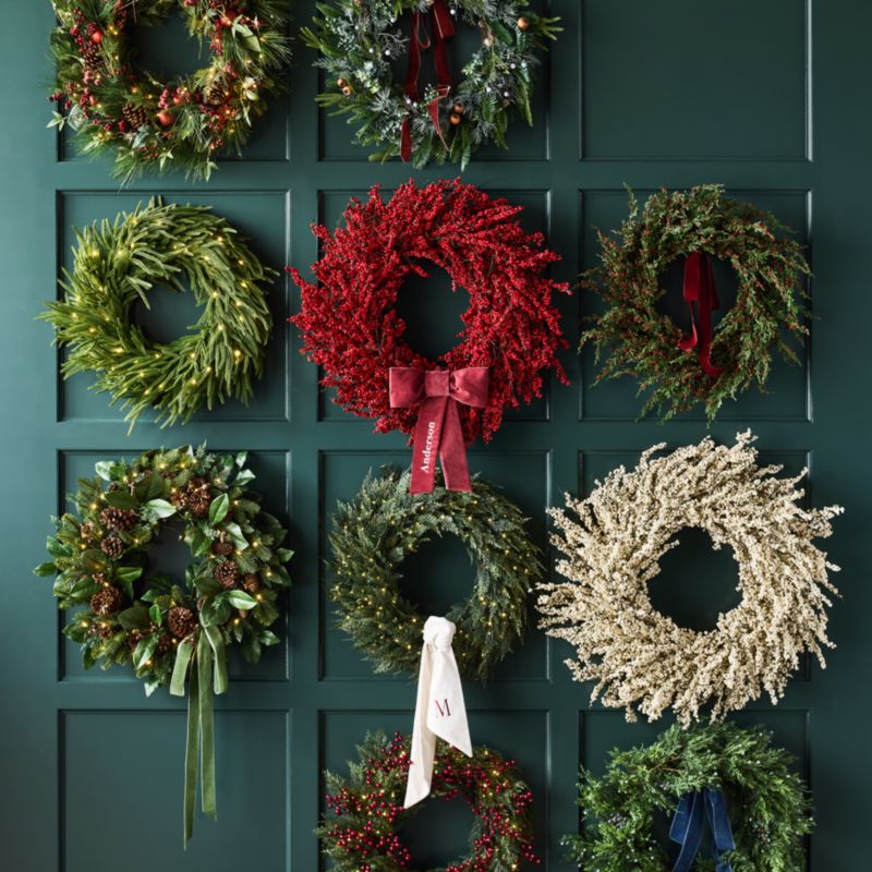 Large Faux Red Mini Berry Holiday Wreath 32" - image 1 of 9