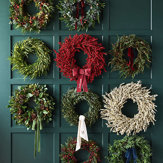 Ivory Velvet Holiday Wreath Sash