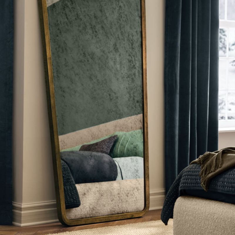 Harrington Brass Patina Metal Floor Mirror 75"x40" - image 2 of 5