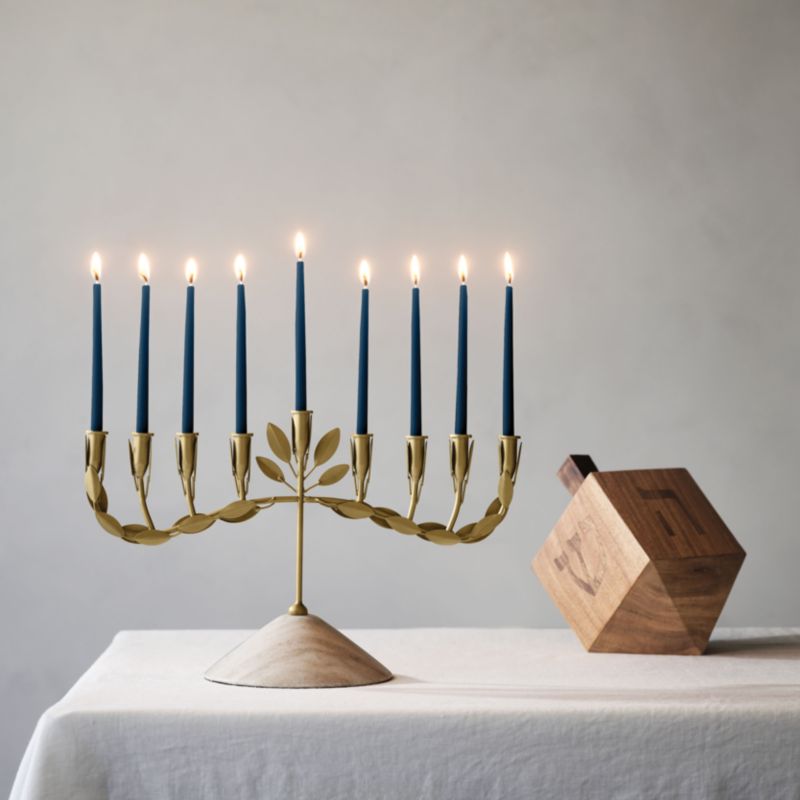 Olive Branch Brass Hanukkah Menorah - image 1 of 5