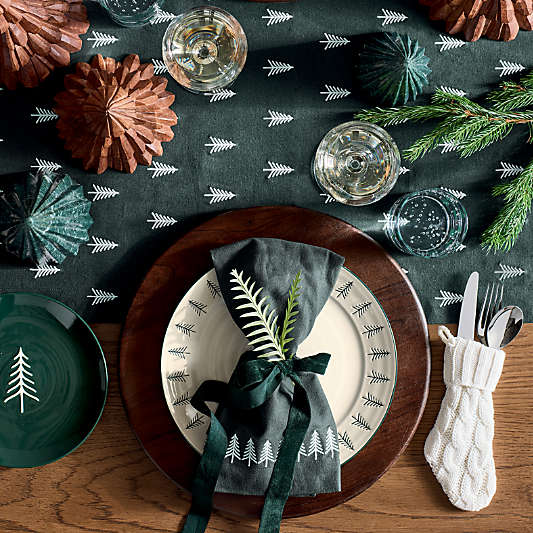 Green Velvet Bow Napkin Rings, Set of 4