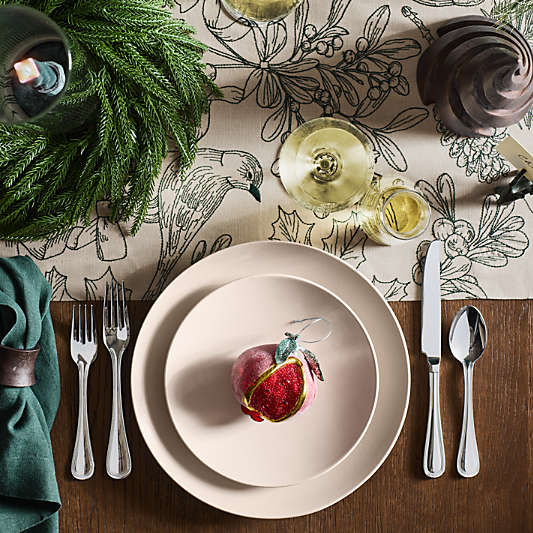 Embroidered Holiday Foliage 108" Table Runner
