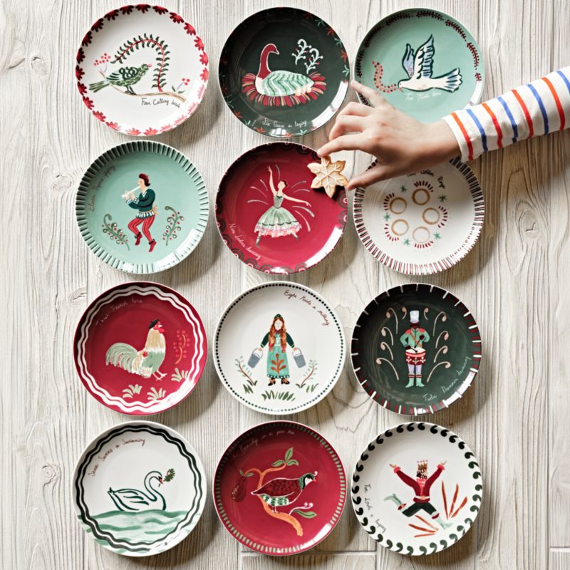 Noel 12 Days of Christmas Appetizer Plates with Stand, Set of 12 - image 1 of 4