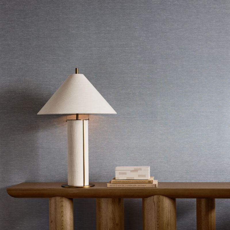 Loom Sky Blue Linen Wallpaper - image 1 of 3
