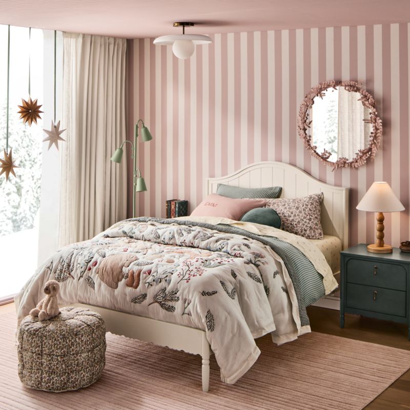 Beatrix Linen Wood Kids Twin Bed - image 3 of 8