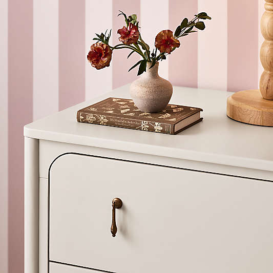 Beatrix 36" Linen Wood Narrow 3-Drawer Kids Dresser