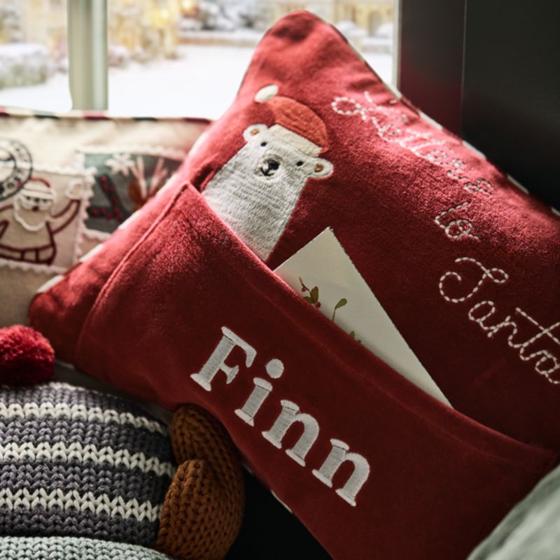Letters to Santa with Envelope Velvet Kids Christmas Throw Pillow - image 3 of 10
