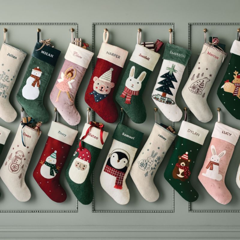 Wonderland Velvet Bunny Kids Christmas Stocking - image 1 of 10