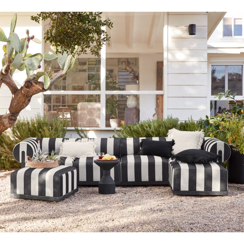 Cerca Striped Outdoor Ottoman