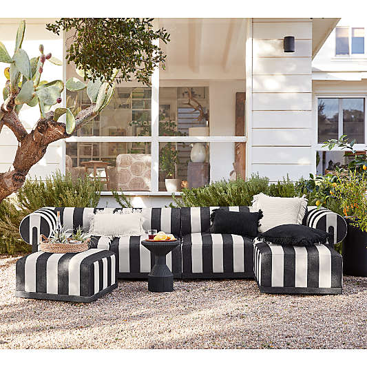 Cerca Striped Armless Outdoor Lounge Chair