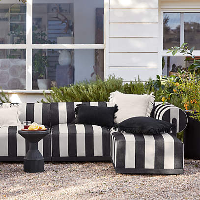 Striped outdoor deals sofa