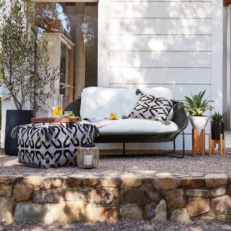 Morocco 62" Graphite Oval Outdoor Loveseat with White Cushion - image 2 of 17