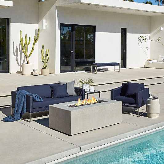 Plateau Rectangle Outdoor Propane Fire Pit Table