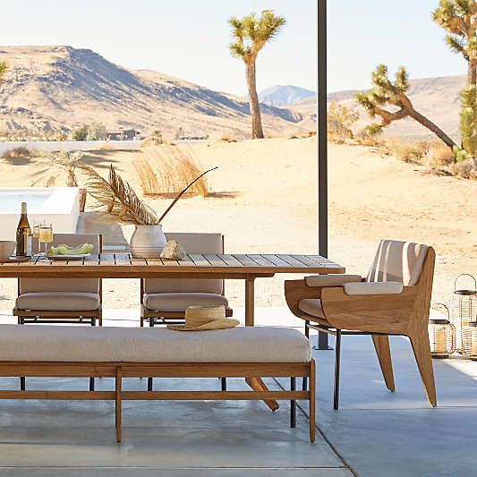 Kinney Teak Wood Outdoor Dining Side Chair with Cushion