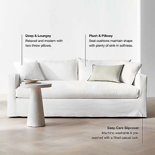 Willow II 3-Piece L-Shaped Slipcovered Bench Sectional Sofa