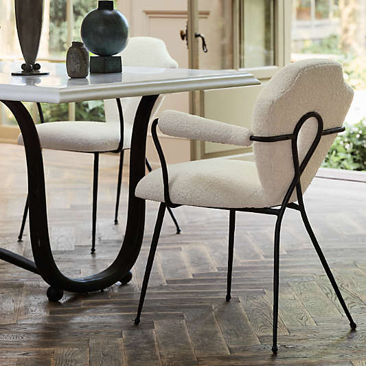 Neue Keyhole Metal Dining Armchair by Jeremiah Brent