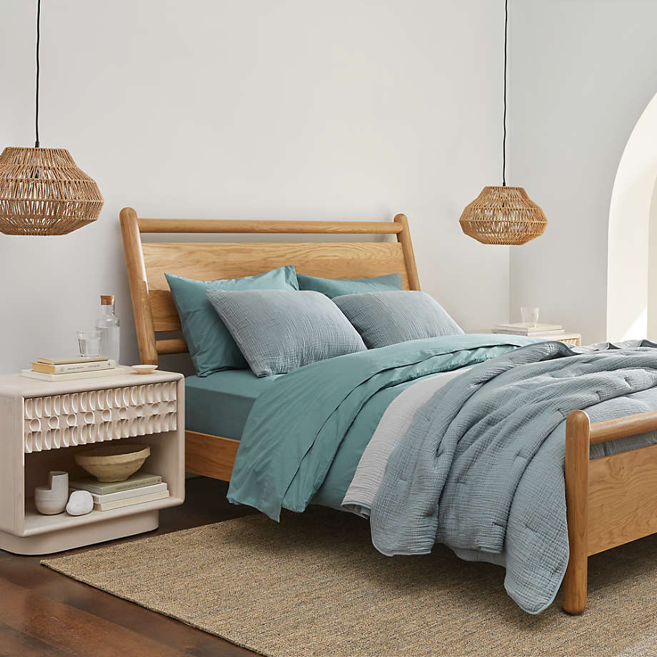 Crate and barrel wood on sale bed