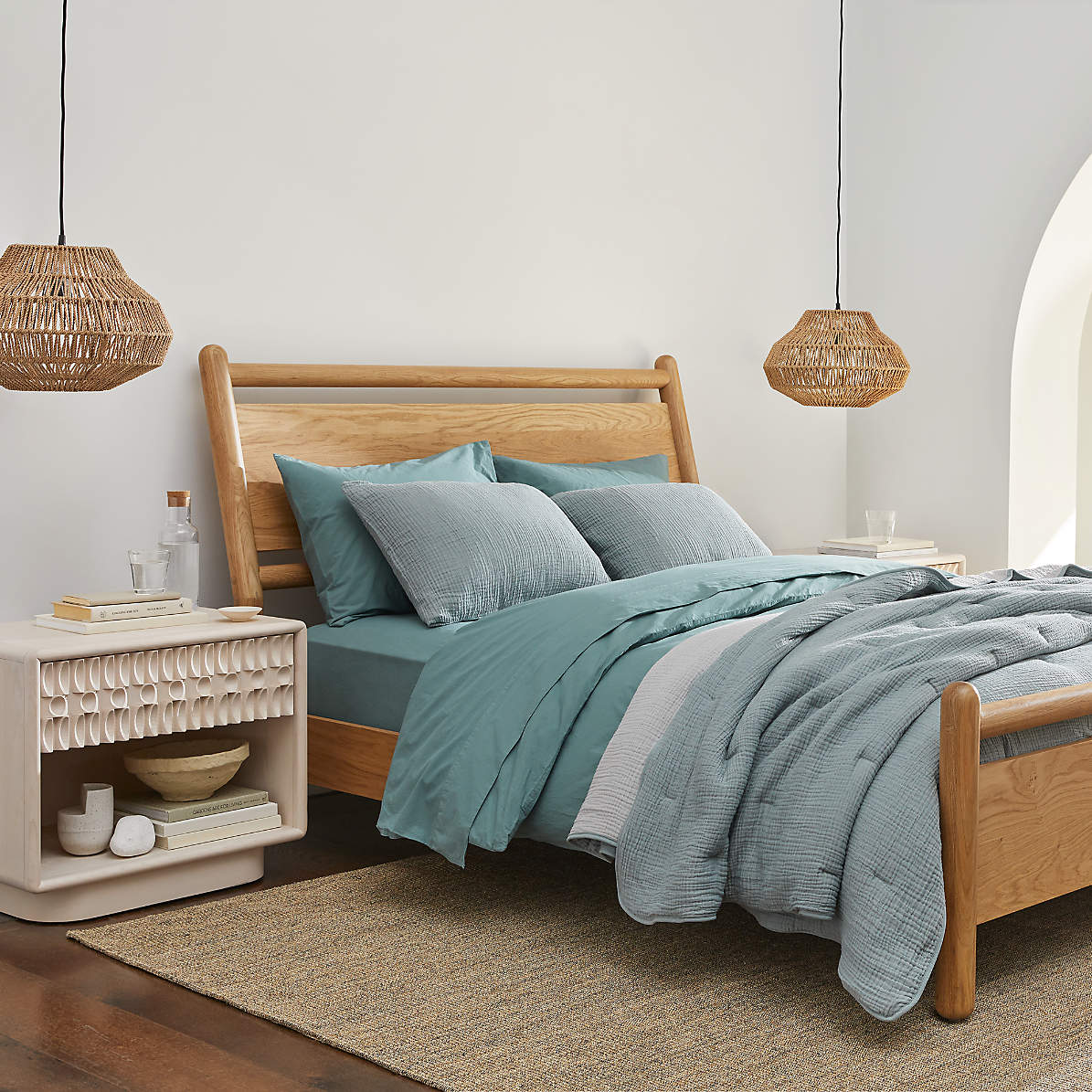 Solano Wood Bed Crate Barrel