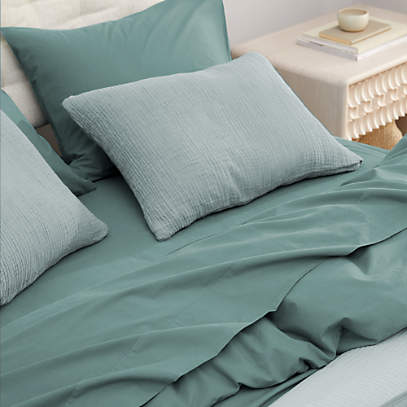 parachute brushed cotton ocean sheets crate and barrel