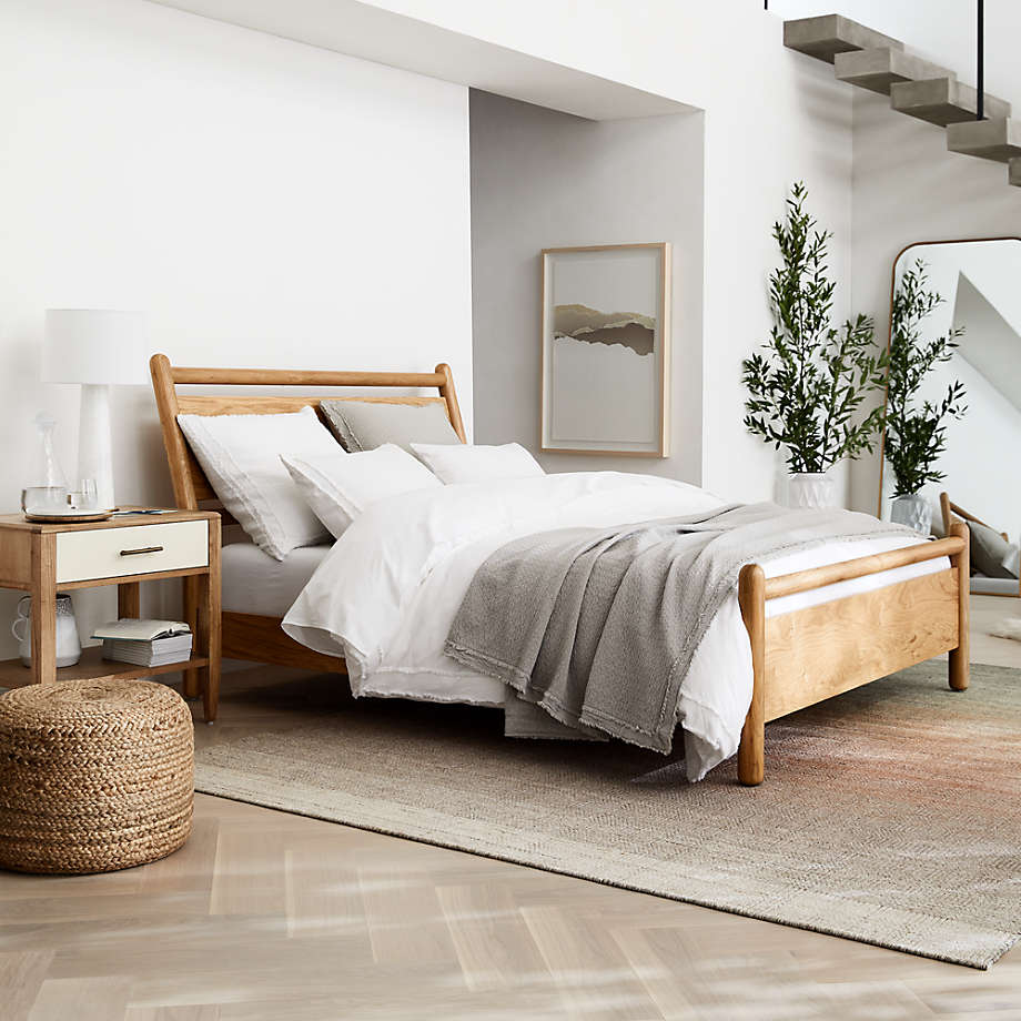 Crate and barrel wood on sale bed