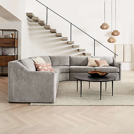 Notch 3-Piece L-Shaped Wedge Sectional Sofa