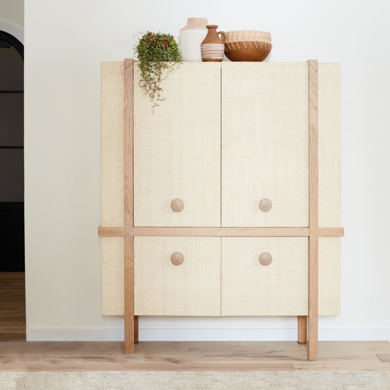 Sands Grasscloth Storage Cabinet