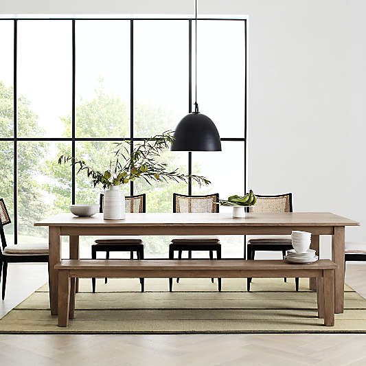 Basque 62" Light Brown Solid Wood Dining Bench