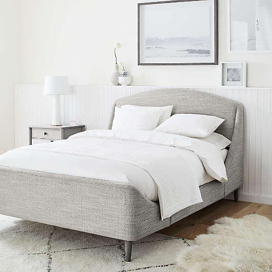 Lafayette Mist Grey Upholstered Bed Queen