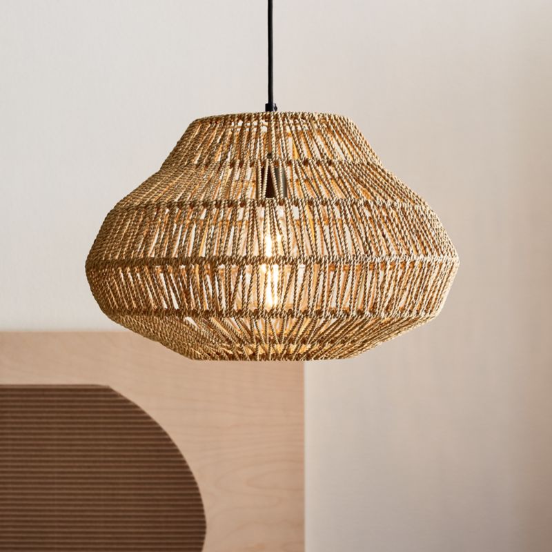 Cabo Small Woven Pendant Light + Reviews | Crate & Barrel